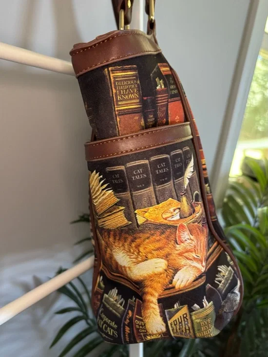 🐈Bradford Exchange Cat & Books Classic Tails Tote Bag 🐈‍⬛ - Picture 5 of 16